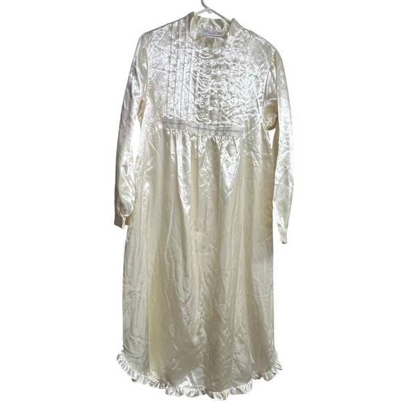 Erika Taylor Intimates Women's Small Ivory Cream White Nightgown Satin Silky - Picture 1 of 6